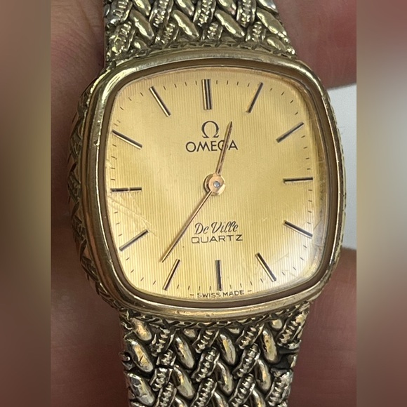Omega DeVille Quartz made of SOLID 0925 STERLING SILVER and gold plated - Picture 4 of 17